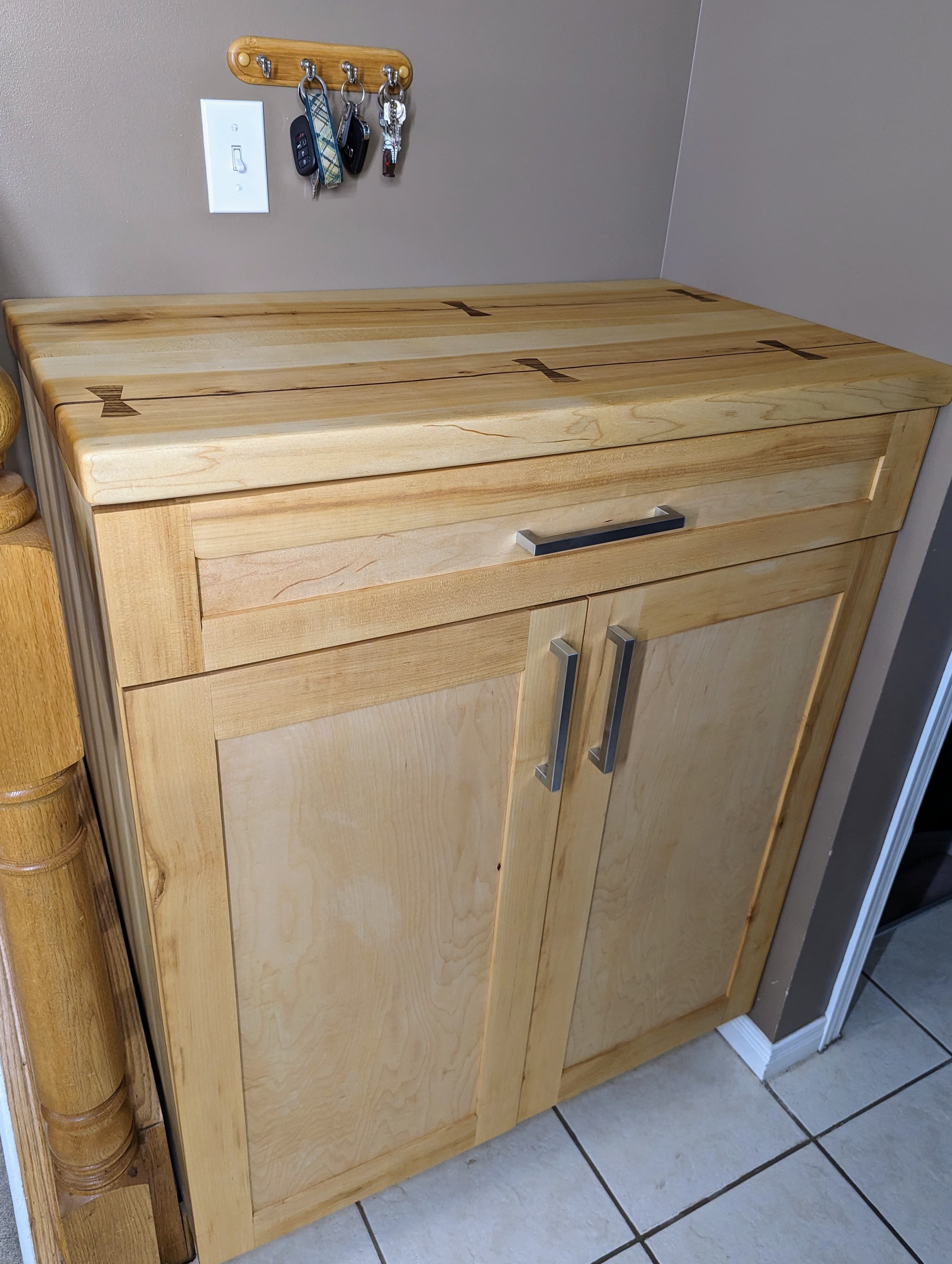Woodworking project - cabinet maple bowties