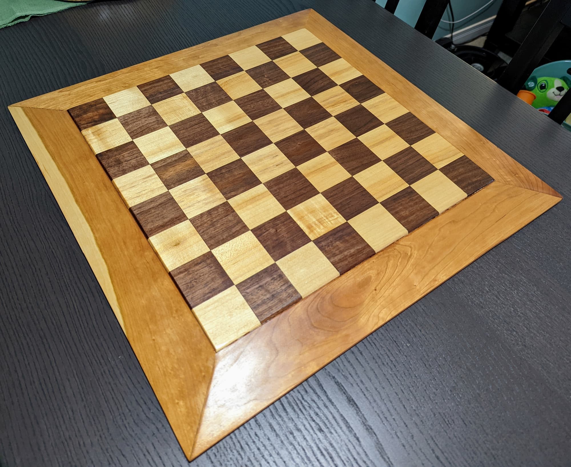 Woodworking project - chessboard walnut cherry maple
