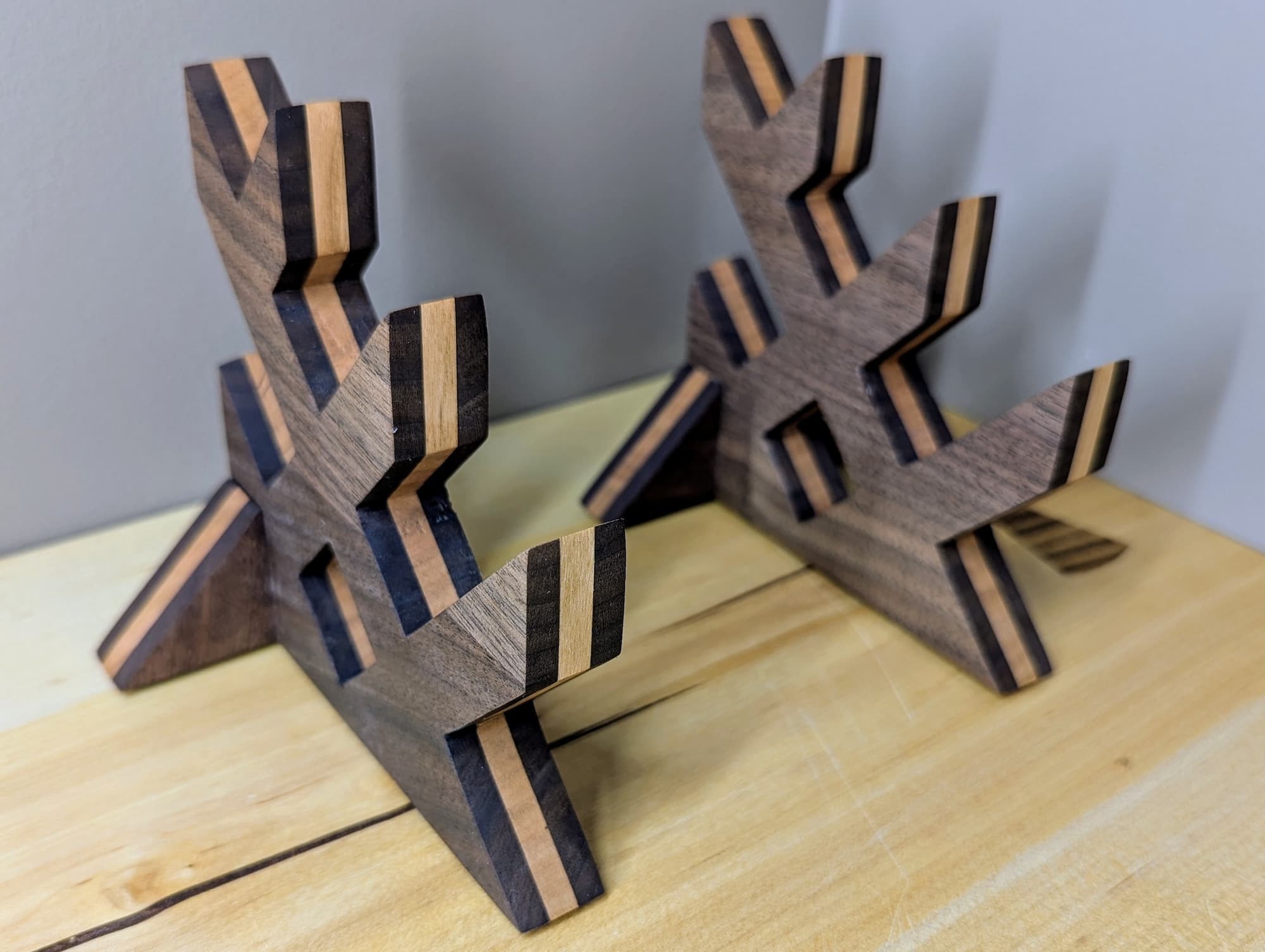 Woodworking project - flute stand walnut cherry