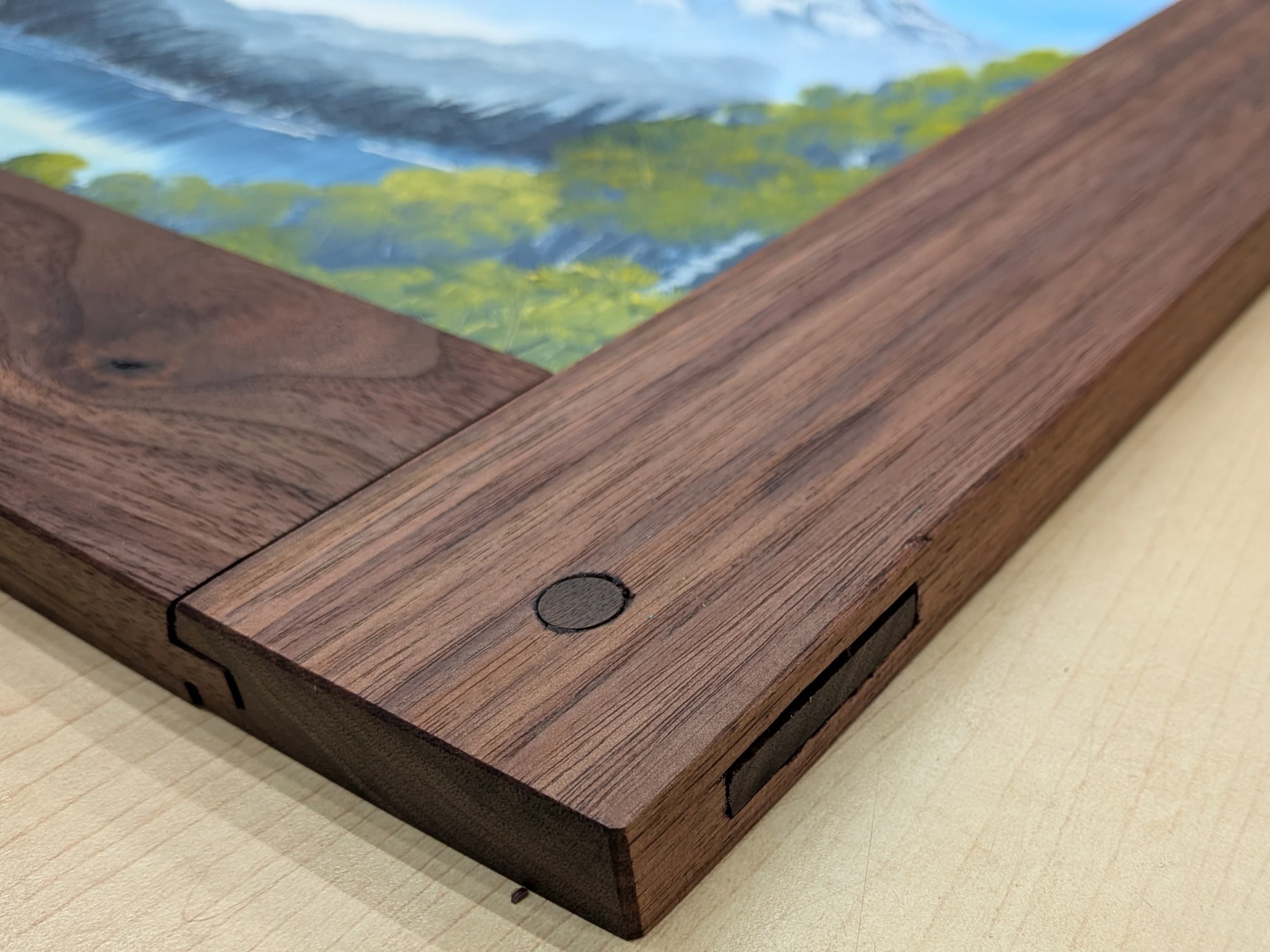 Woodworking project - frame walnut joint