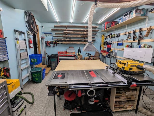 View of woodworking shop